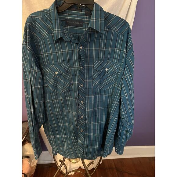 Two Long Sleeve Pearl snap Buttons Southern Classics Shirt, and Wells & Morris - Picture 1 of 6